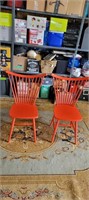 TWO IKEA WOODEN CHAIRS