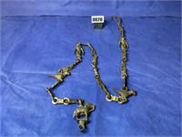 Brass Chain w/Figures, Birds & Elephant, 54"
