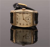 ELGIN ART DECO GOLD PLATED Gents Tank Wrist Watch