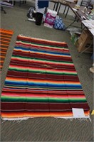 Mexican carpet/blanket, bright rainbow colors