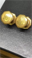 Freemason gold tone cufflinks marked 1/20 12KGF