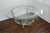 Brushed Stainless Glass Coffee Table