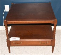 Ethan Allen Fruitwood and Burl two tier single