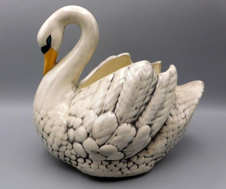 Beautiful Ceramic Swan Planter
