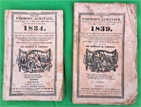 VERY RARE 1834 & 1839 FARMERS ALMANAC BOOKLETS