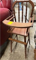 Small Vintage Wooden High Chair