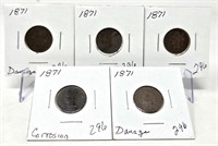 (5) 1871 Cents-Problems