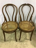 Lot of 2 Bentwood Chairs w/ Cane Seats