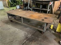 2-high metal work tables on castors