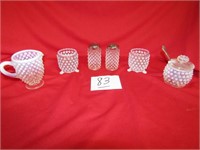 6-PIECES HOBNAIL, S/P, HONEY, TOOTH PICK HOLDERS
