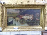 Antique painting - Cows