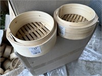 Qty Bamboo Steaming Baskets, 4 Rush Storage Basket