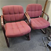 (2) Cushioned Stationary Office Chairs