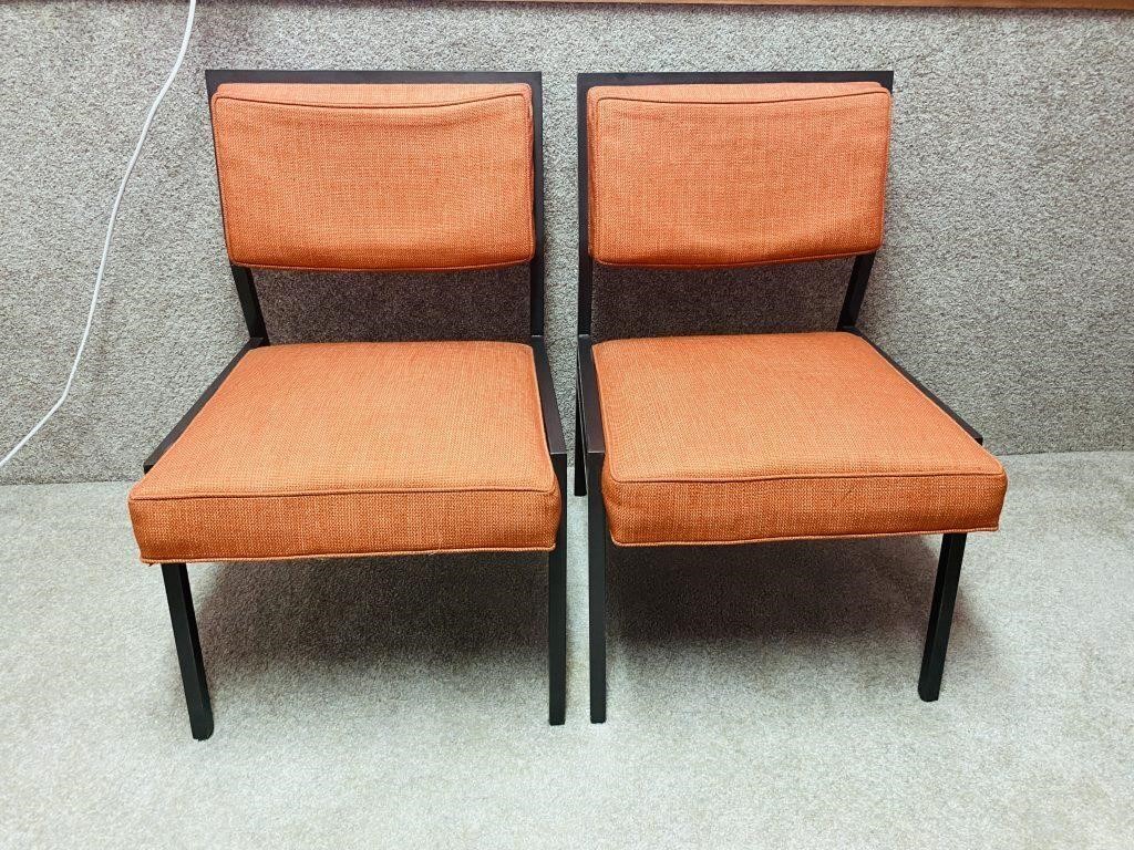 Set of 2 Mid Century Modern Orange Chairs