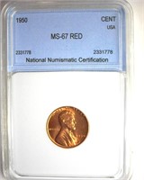 1950 Cent MS67 RD LISTS FOR $1300