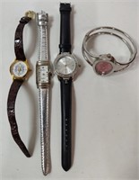 4 Ladies Watches - All Working w/ New Batteries