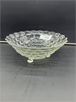 American Fostoria 10" 3 toed footed bowl