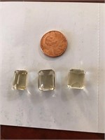 3 Citrine Semi Precious Gemstones