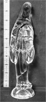 10in clear glass Virgin Mary figure