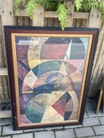 Framed colorful contradicting  shapes 29.5x42in.