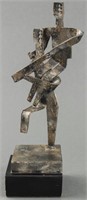 Signed Giovanni Modernist Figural Metal Sculpture
