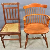 Walnut Side &  American 'Windsor' Arm Chair