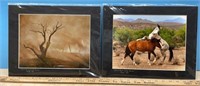 2 Matted Pictures of Horses. Some Scratching