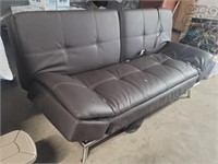 Relax Lounger - Brown Leather Futon