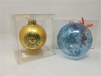 U of M & Blown Glass Xmas Ornaments