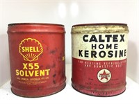 2 x Drums - Shell X55 & Caltex Kerosine