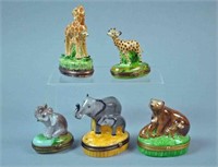 (5) LIMOGES BOXES - BABY ANIMAL THEMED
