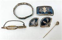 10k pin & Sterling Siam Jewelry, Bracelet, Belt
