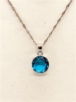 2ct Aquamarine/Sterling pendant