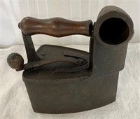 Unusual Antique Coal Sad Iron w/Smoke Stack