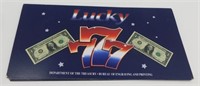 3 Consecutive Serial Number Lucky 7's U.S. $1