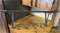 Metal shelf, branding irons shelf, horseshoe