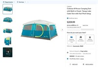 FM8443  Coleman Tenaya Lake 8-Person Camping Tent
