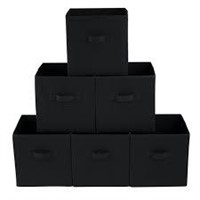 5pk Black Collapsible Fabric Storage Cubes A14
