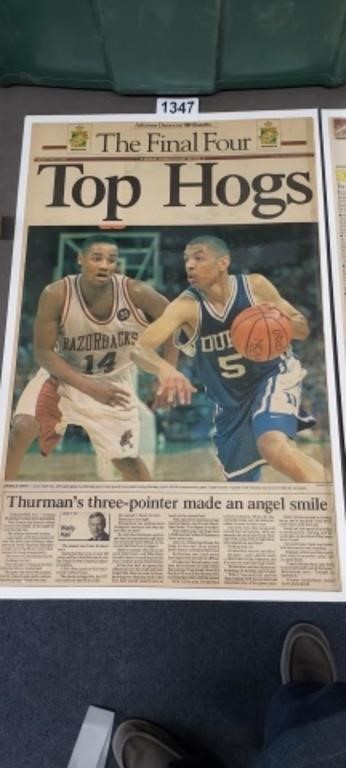 1994 THE FINAL FOUR NEWSPAPER PAGE LAMINATED