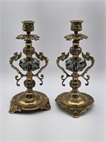 PAIR OF HOLLYWOOD REGENCY CANDLE STICKS