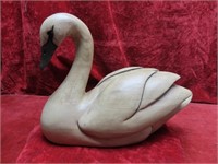 Vintage Tom Taber Swan wood decoy.