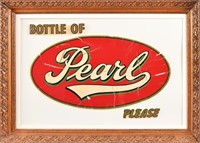 Pearl Beer 1940's Water Label Decal-Framed