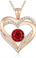 ( New ) Love Heart Birthstone Necklaces for Women