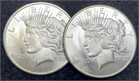 (2) Troy Oz. Silver Liberty Rounds