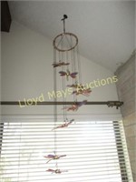2pc Copper & Glass Garden Hanging Mobile