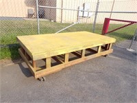 Plywood Top Table on Wheels