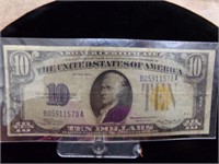 1934 N. Africa Yellow seal $10 Silver cert