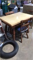 Enamel top kitchen table 3 chairs