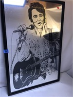 Vintage Mirror w/ Elvis Presley, 21” x 31”