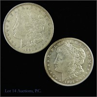 1921-D & 1921-S Silver Morgan Dollars (2)